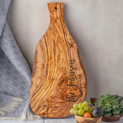 Personalized Olive Wood Serving Charcuterie Board