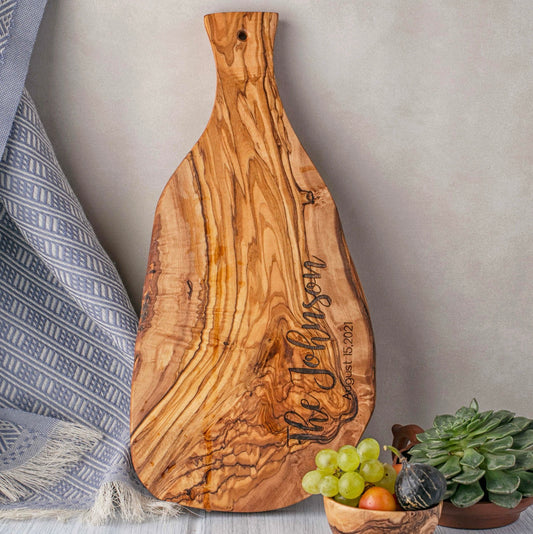 Personalized Olive Wood Serving Charcuterie Board