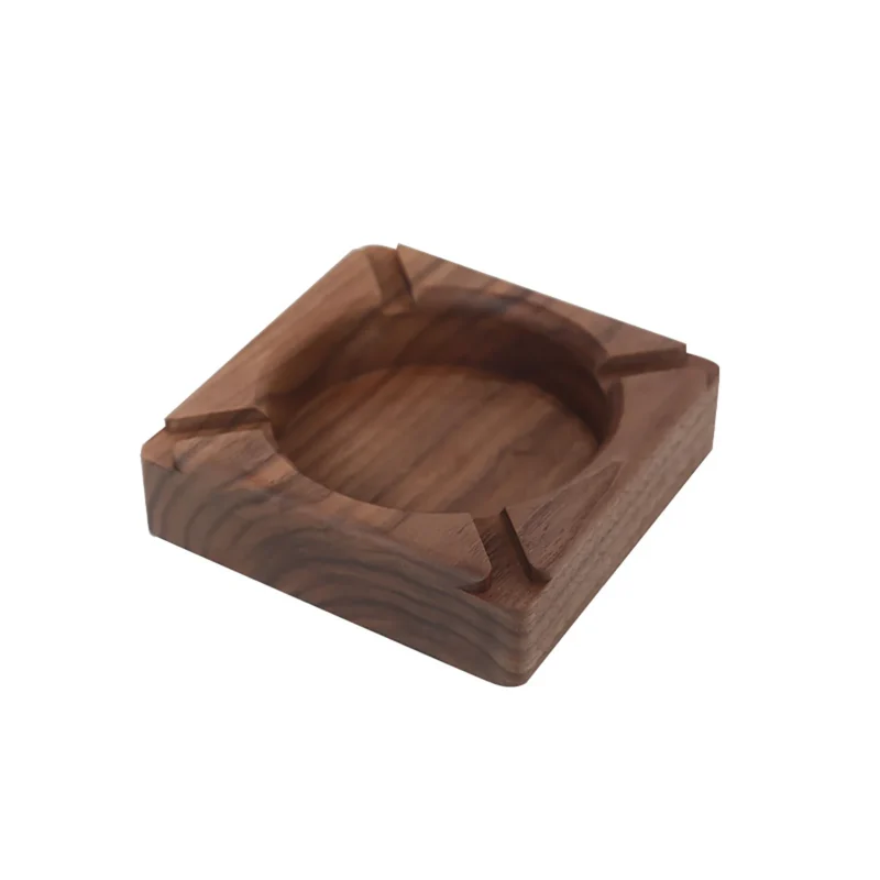 Square Walnut Wood Ashtray